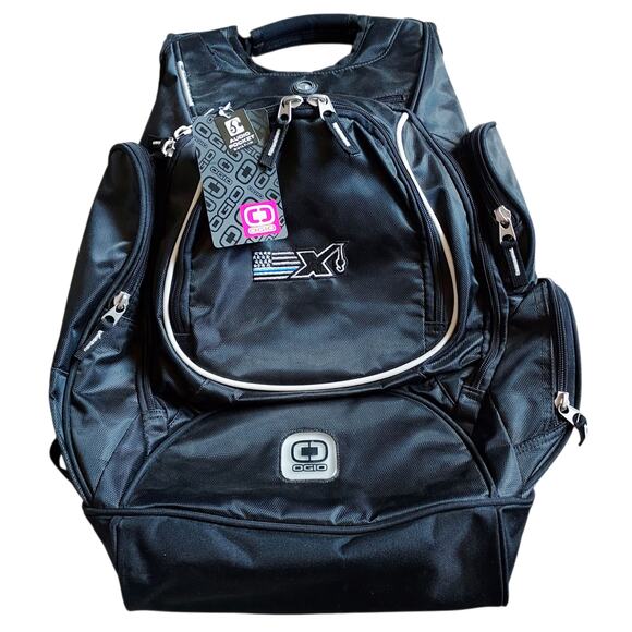 NEW OGIO Bounty Hunter 17" Computer Laptop Backpack Black Thin Blue Line Logo - Picture 3 of 11